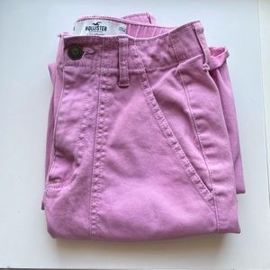 Hollister: Ultra High Rise Ankle Straight Cargo Pants Pink Size XS